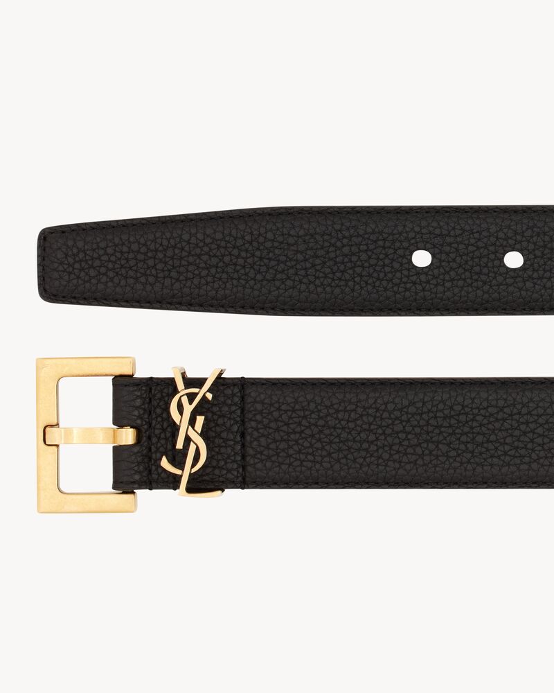 cassandre belt with square buckle in grained leather - Image 2